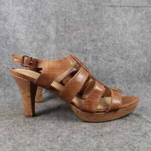 Naturalizer Shoes Womens 8 Sandal Pumps Platform Strappy Open Toe Preya Leather